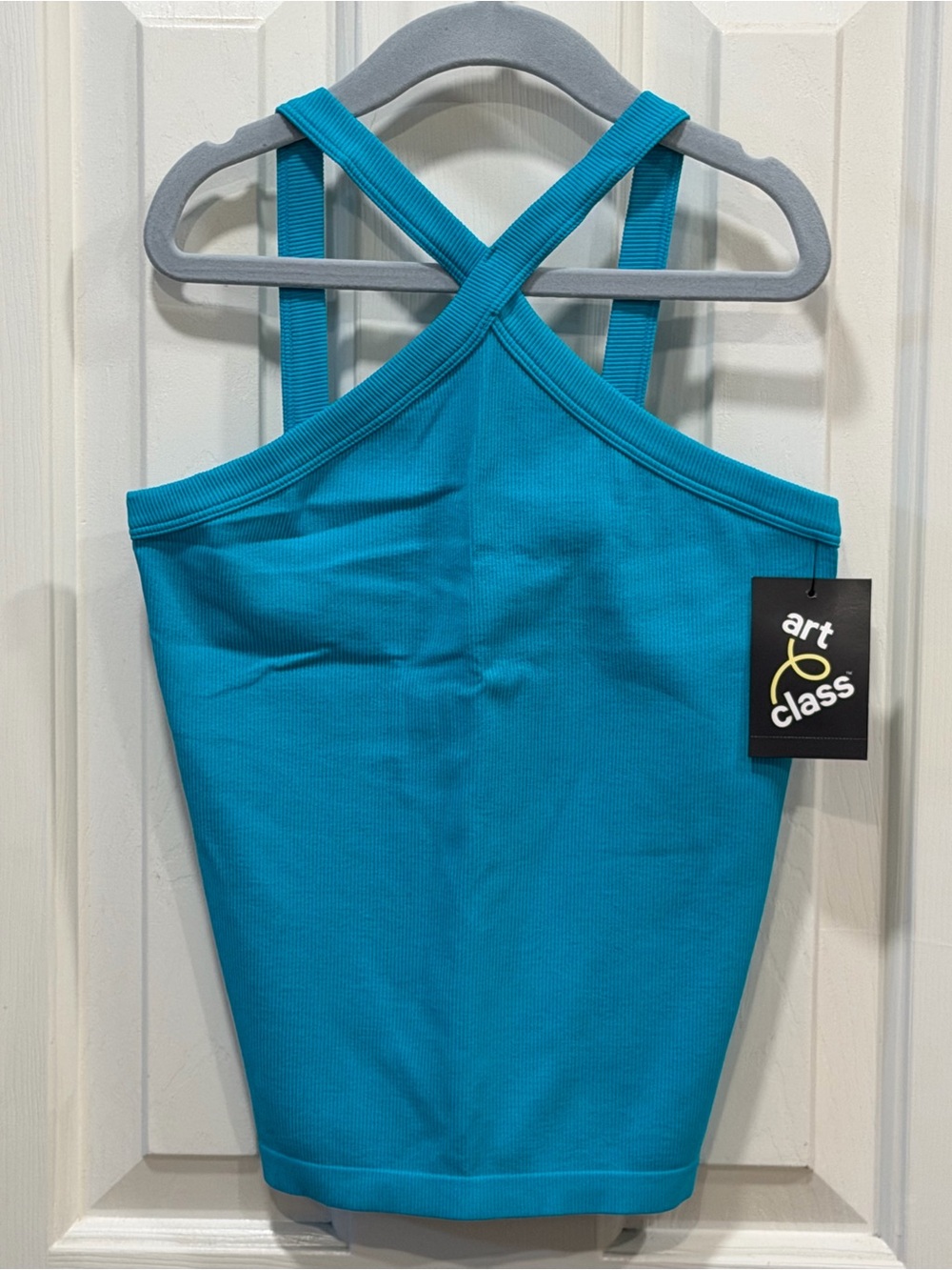 Girls Art Class Ribbed Halter Tank Top Teal XXL (16/18)